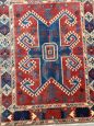 Antique 19th-century Turkish red wool rug with geometric patterns, 170 x 130 cm