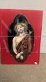Antique Limoges porcelain plaque with enameled Christ, mid 19th century                            