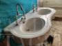 Early 20th century ceramic double sink washbasin