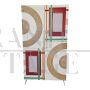 Design wardrobe with two doors in colored glass and bamboo