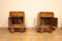 Pair of Art Deco walnut nightstands