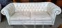 Chesterfield sofa in white leather