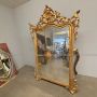 Monumental antique roman console with mirror in gold leaf