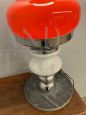 Nason style lamp in white and red Murano glass, 1960s