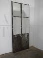 Brown Iron Industrial Door with Mirror, 1920s