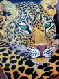 Leopard and Dancer, acrylic painting on canvas by Barbara Iori, 2025