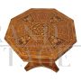 Classic antique style richly inlaid octagonal table