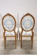 Pair of antique padded beech wood chairs, early 20th century