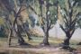 Painting with woodland landscape oil on canvas, Italy 20th century