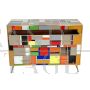 Vintage chest of drawers covered in multicolored Murano glass, 1980s