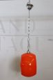 Orange Murano glass pendant light, Italian Space Age 1960s