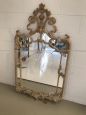 Antique French mirror carved in gold leaf and Florentine wax