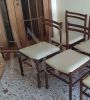 Set of 6 vintage 70's chairs with white skai seat