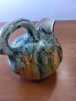 Pumpkin-shaped glazed terracotta jug from the late 19th century