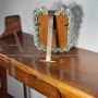 Table picture frame by Carlo Scarpa in wavy Murano glass