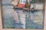 Giulio Sommati - painting with sailboats, pastels on cardboard