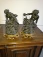 Pair of bronze sculptures signed Clodion depicting bacchanalia, 19th century