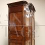 Antique Louis XV wardrobe or cupboard in walnut and cherry with carvings, 18th century