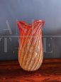 Barovier & Toso vase in red and orange Murano glass, Italy 1950s