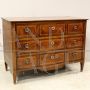 Antique Louis XVI chest of drawers in inlaid walnut and cherry, 18th century     