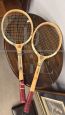 Pair of vintage Player Goodyear tennis rackets from the 1960s