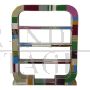 Art Deco style double-sided bookcase in multicolored Murano glass