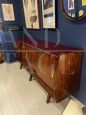 Italian sideboard with burgundy glass top, 1960s