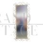 Ivory colored metal floor mirror