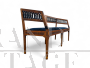 Neoclassical style bench in walnut with maple inlays