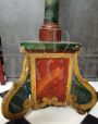 18th century electrified floor candlestick in painted wood