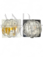 Pair of transparent and amber Murano glass sconces, 1970s
