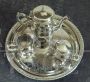 Dutch Louis XV style tea set in silver plated metal
