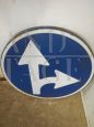 Direction allowed vintage Italian road sign, 1980