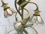 Pair of Banci wall lights in mother of pearl and wrought iron, 1970s