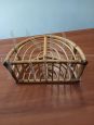Mid-Century magazine rack in wicker and bamboo