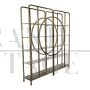 Art Deco style bookcase in chrome-gilded metal and smoked glass