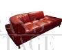 Roche Bobois couch sofa in red hammered leather