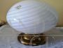 Murano La Murrina white lamp with brass base from the 70s