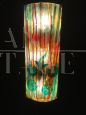 Rare pair of Cenedese wall lamps in multicolored Murano glass