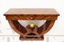 Art Deco style console table in mahogany with gilt sphere, 1980s         