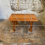 Low solid pine coffee table in the style of Rainer Daumillier