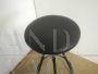 Vintage hourglass stool with black eco-leather seat