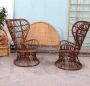 Pair of bamboo armchairs designed by Lio Carminati