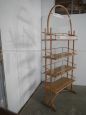 Vintage bamboo pastry display cabinet with Ore Liete advertising, Italy 1970s