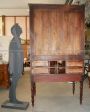 Antique showcase bookcase with writing desk, mid 19th century