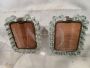 Pair of wavy Murano artistic glass frames from the 1940s