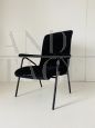 Vintage black velvet armchair from the 60s