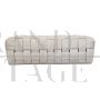 Rectangular bench ottoman in woven technical fabric with brass base