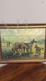 Grazing Horses - Antique Oil Painting on Canvas from 1900