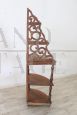 Elegant étagère corner cabinet in solid walnut, mid 19th century